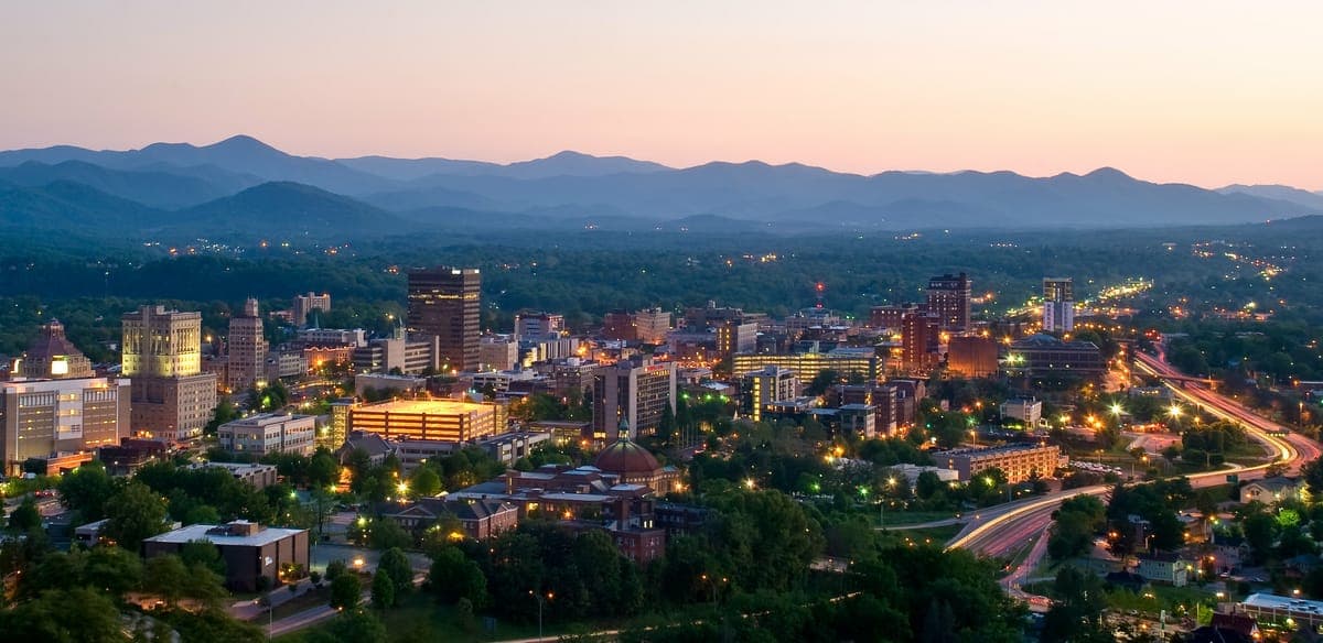 Asheville skyline and cityscape